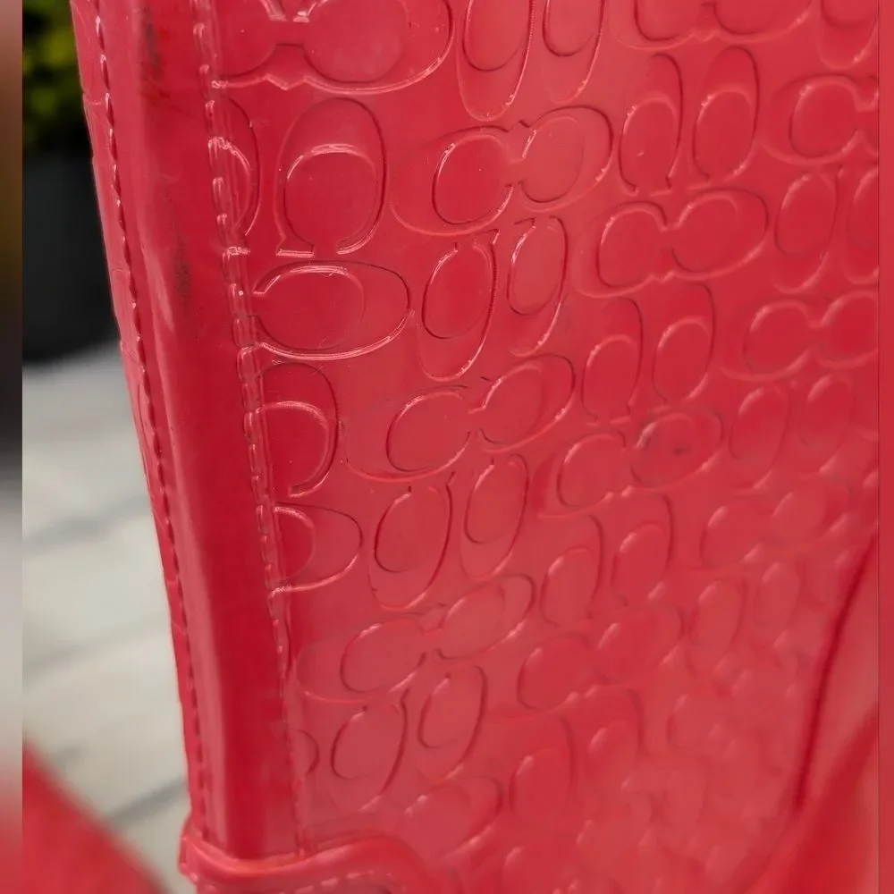 COACH Signature Logo Lace-Up Rain Boots